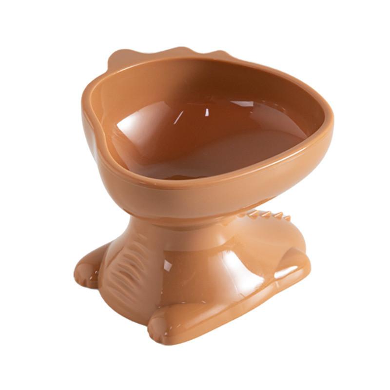 High-legged Cat Bowl Nordic Style Cartoon Neck-guard Anti-overflow Plastic Elevated Prevent Cervical Disease Pet Bowl