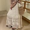 Bohemian Crochet High-Waisted Knit Skirt