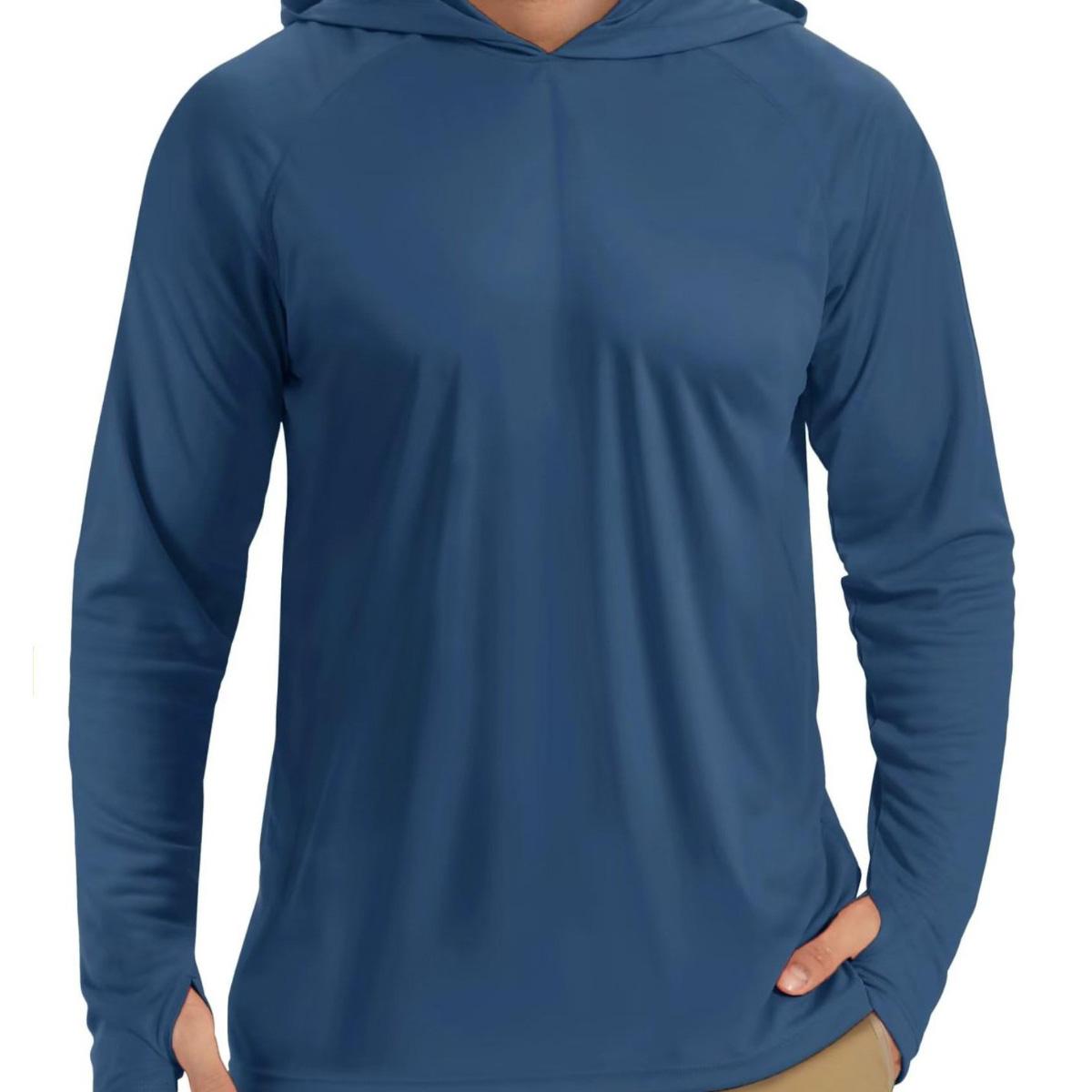 

Men s Outdoor Jacket Long Sleeve Hooded Breathable Sweatshirt XL тёмно-синий