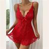 Erotic lingerie plus size women's see-through sexy slip dress mesh lace sex fun pajamas home set