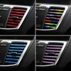 10pcs Car Accessories Colorful  DIY Interior Air Conditioner Outlet Vent Grille Chrome Decoration Strip Silvery Styling