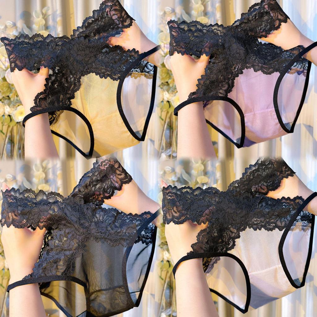 High-Waist Seamless Lace Cotton Panties - 2025 Collection