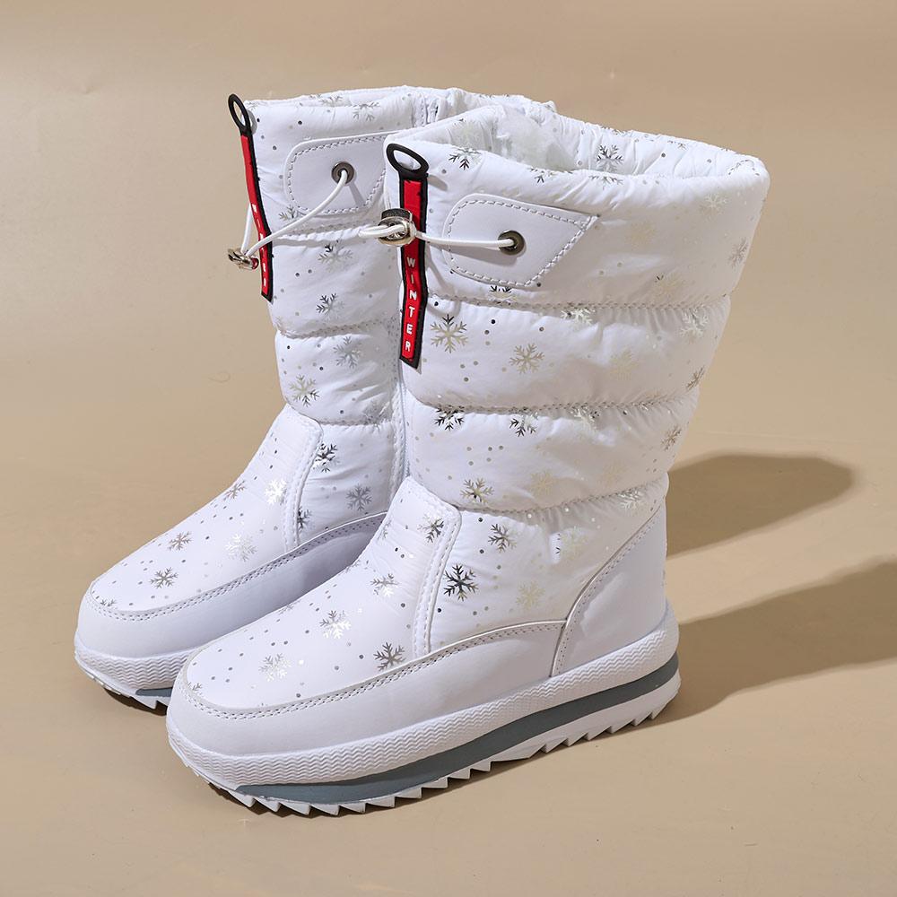 Fashion Zip Snow Boots Women Mid-Calf Winter Shoes For Men  Casual Watarproof Platform Heels Botas
