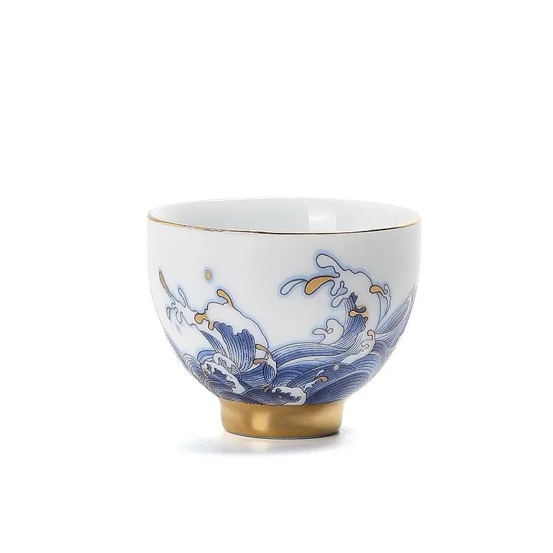 Chinesische Keramik Teetasse Persönliche Meditation Einzelne Tasse Tragbare Reise Teeschale Pu'er Meistertasse Handgefertigt Teezubehör