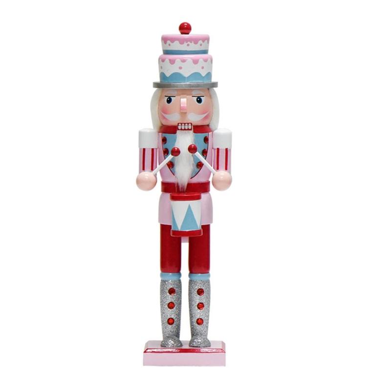 Collectible Wood Nutcrackers Puppet Decoration Desktop Shelf Ornaments 38cm Handmade Festive Nutcrackers Puppets