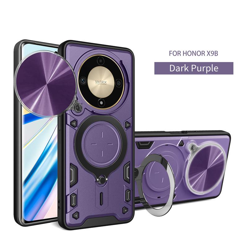 

Для Honor X9b 5G чехол магнитный держатель кольца противоударные бронированные чехлы для телефонов Honor X9b X 9B ALI-NX1 HonorX9B защитная крышка объектива For Honor X9b фиолетовый
