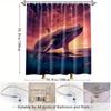 1pc Ocean Whale Shower Curtain - Vibrant Underwater Scene with Majestic Whale & Fish Design, Sunset Sky & Oceanic Theme, Durable