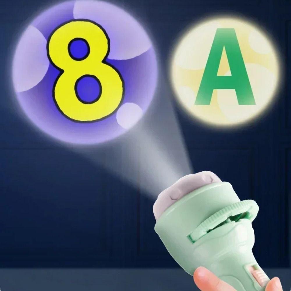 Puzzle Design Projection Flashlight 80 Patterns Cartoon Projector Baby Development