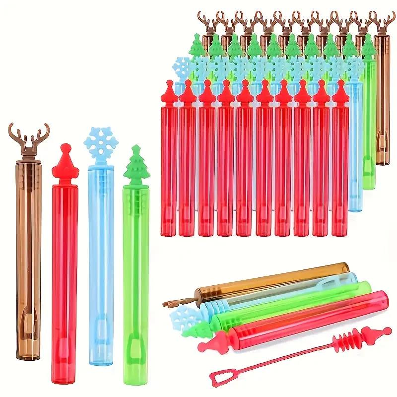 12-36Pcs Christmas Bubble Wand Tube Empty Soap Bottle (Liquid Not Included) Christmas Party Home Decoration New Year Kids Gifts