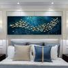 Modern Blue Sea Golden Fish Painting On Canvas Wall Art Posters and Prints Decorative Pictures Living Room Home Decor No Frame No Frame