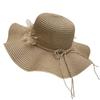 Leichter Damen-Sommerstrohhut mit breiter Krempe, Sonnenschutzhut mit Schleife, Sonnenhut, Strandurlaubshut, modische Kopfbedeckung für Ausflüge ans Meer