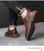 2024 Men's Handmade Casual Leather Shoes - Retro Stitching, Wear-Resistant, Lace-Up Design for Spring & Autumn Workwear