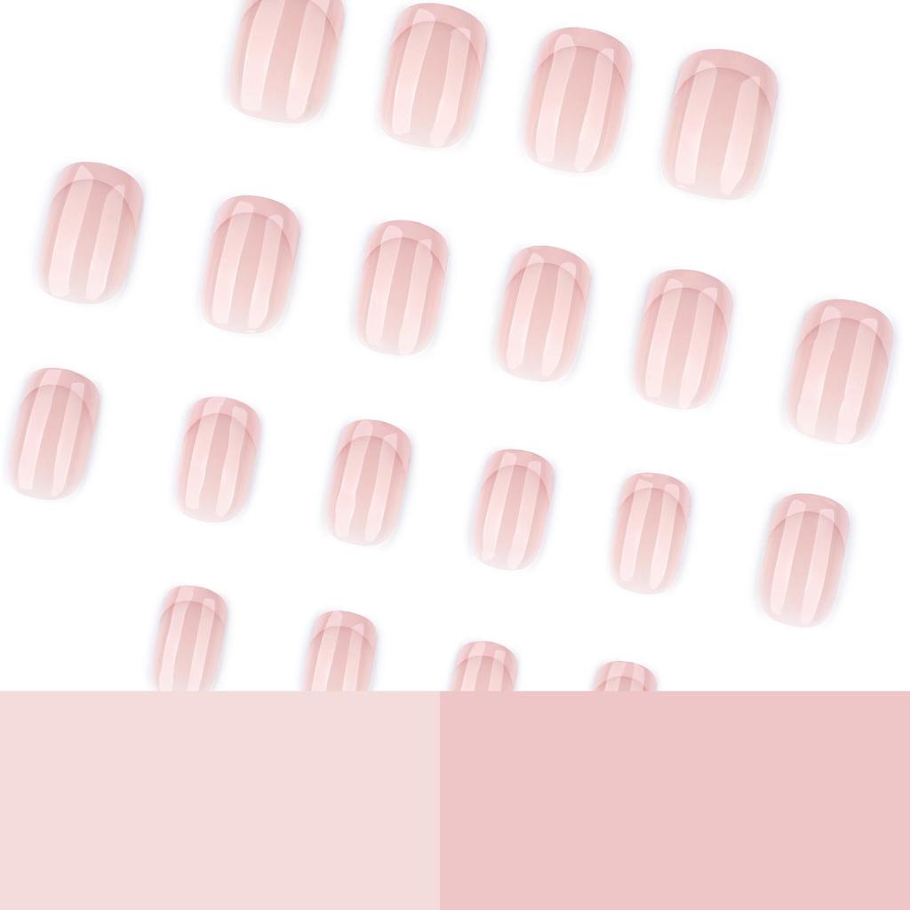 Simple French Rose Pink Short Square Wearable Nails - Hot Selling Manicure Fake Nails