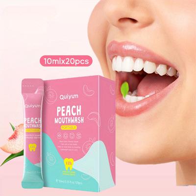 10ml*20pcs Peach Mouthwash Cleans The Mouth and Refreshes The Breath Natural Fruit Ingredient Mouthwash Suitable for All Skin Types