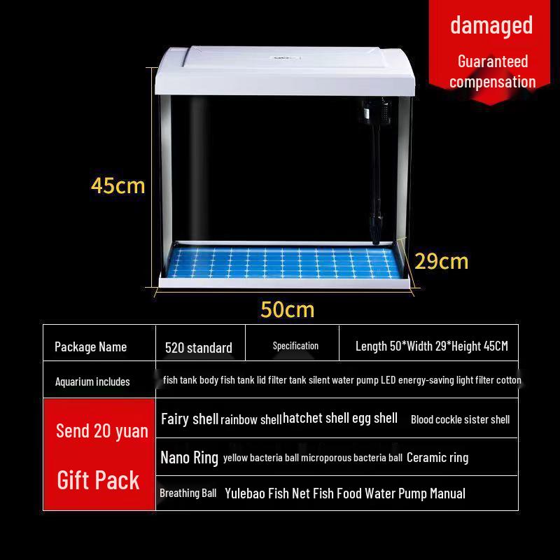 Clear Right Angle Desktop Aquarium for Living Rooms, Balconies, and Offices