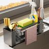 Kitchen Cleaning Tools Drainage Rack Cleaning Sponge Cleaner Storage Rack Plastic Multifunctional Dishcloth Rod Cutlery Holder