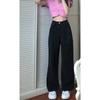 High Waist Stretch Jeans Women's Loose Long Denim Trousers Large Size Wide-leg Jeans Pants Spring and Autumn Casual Straight Denim Pants