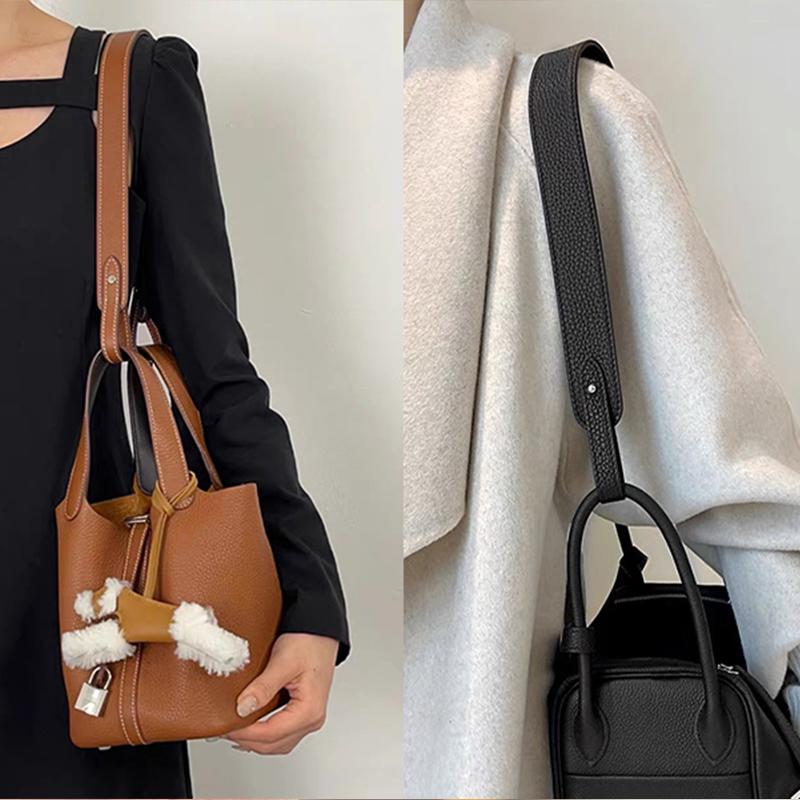 3.3cm 2.6cm Wide Genuine Leather Shoulder Bag Straps Replacement Cowhide Crossbody Strap for Handbag Handle Belt Purse Accessory