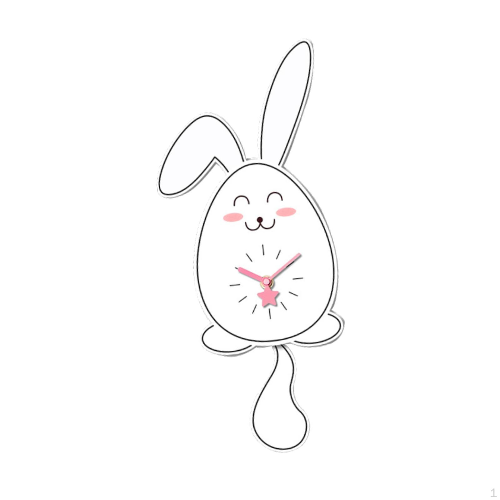 

- Настенные часы в виде кролика, подвесные часы с качающимся хвостом, акриловый орнамент, бесшумные Style A