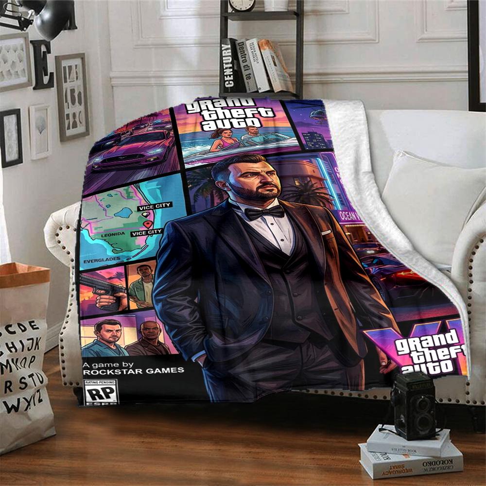 Grand Theft Auto Blanket Ultra-Soft Great for Seaside Couch Livingroom for All Occasions Stylish Decor Gifts For Family Or Friends