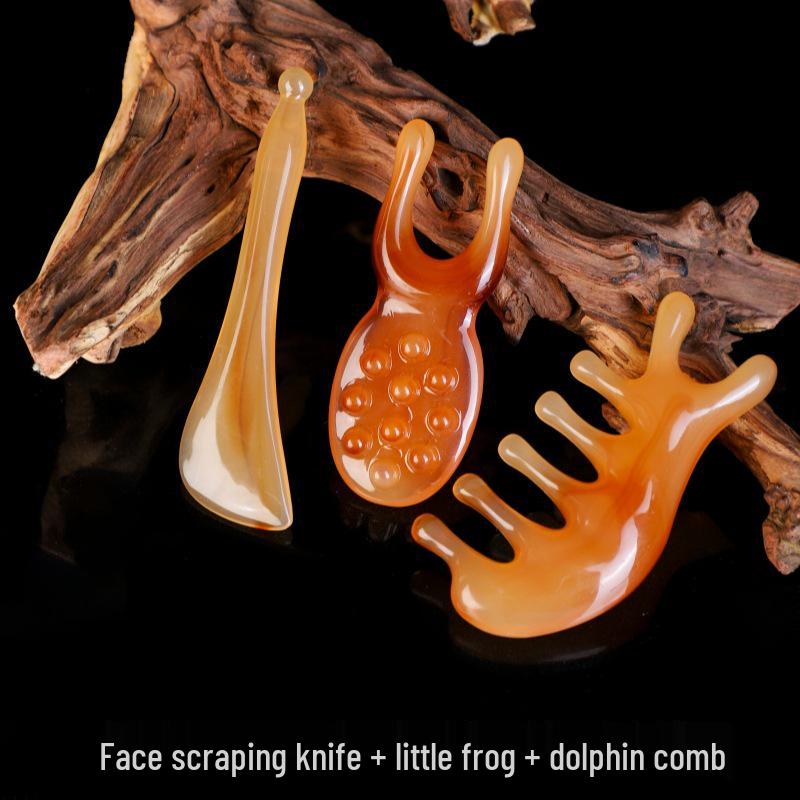 Resin Ox Horn Massage Board for Facial Acupoints and Meridian Scraping
