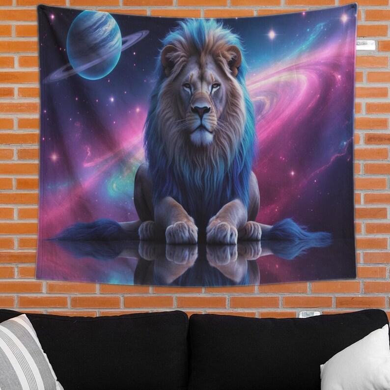 lion tapestry 75x100 чёрный