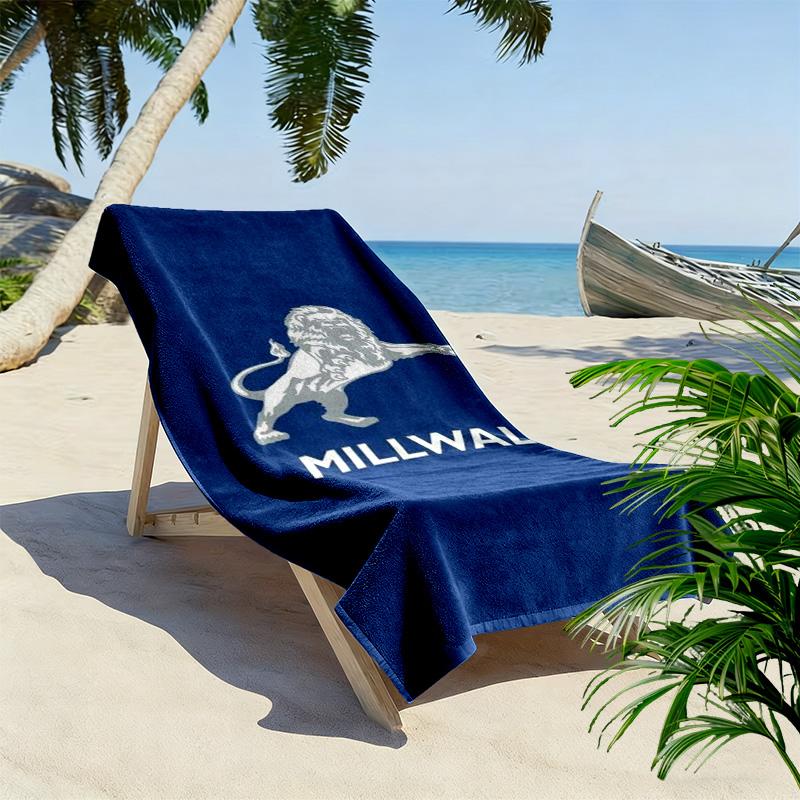 Millwall FC Print Beach Towel, Large Soft Quick Dry Towel for Beach Camping Swimming