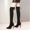 Kniehohe Stiefel für Damen Herbst und Winter 2025 neue vielseitige High Heels schlankmachende elastische Stiefel hohe Röhrenstiefel lange Röhrenstiefel
