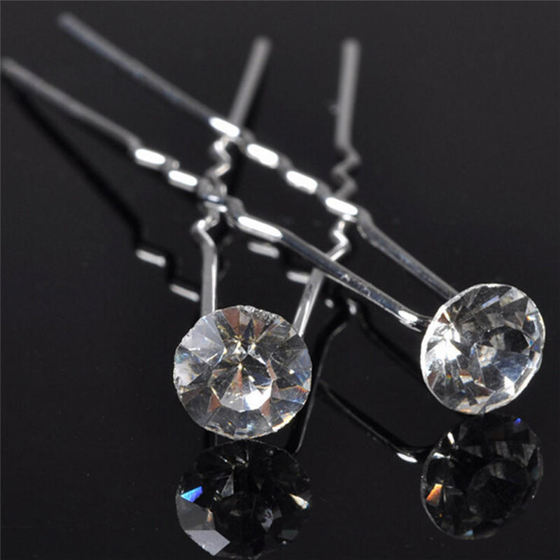 20 Stück Klar Kristall Strass Diamant Hochzeit Braut Abschlussball Haarspangen Haarnadel