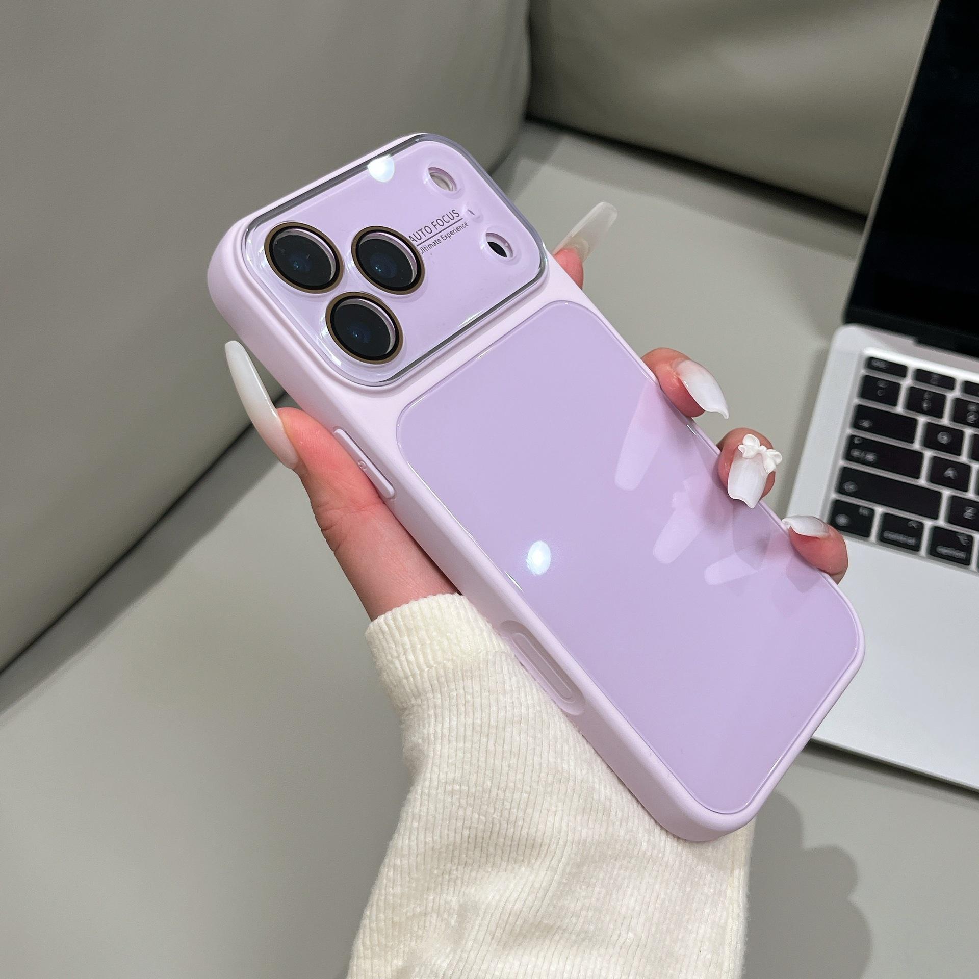 

Compatible with iPhone 17 Pro Max, this candy-colored, glossy glass case instantly transforms into a protective cover for Apple 16. iPhone 14 Pro лаванды фиолетового