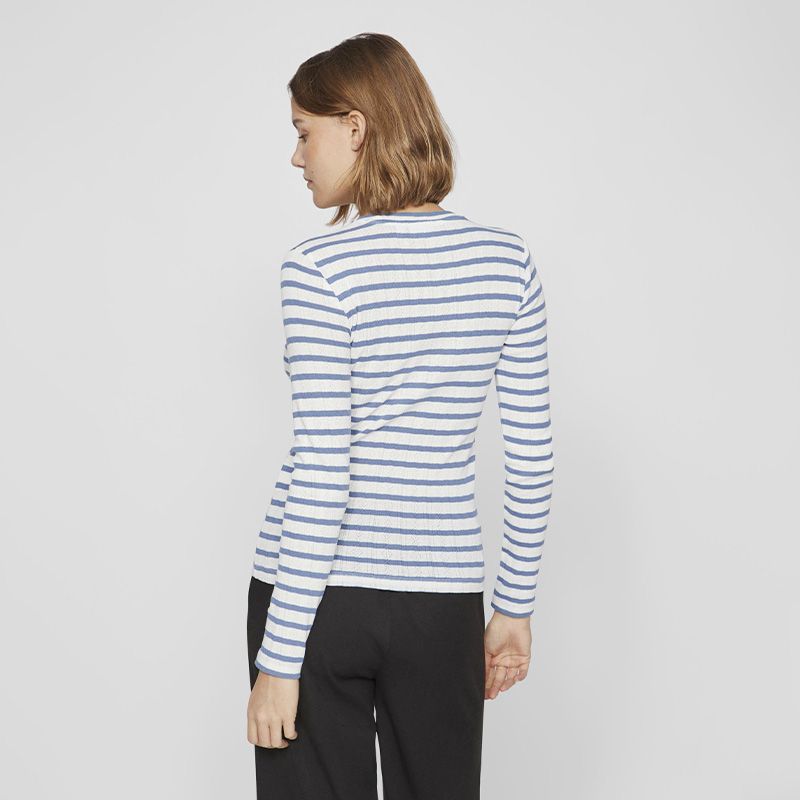 Haut col ras de cou Vivally marinière coton Femme VILA