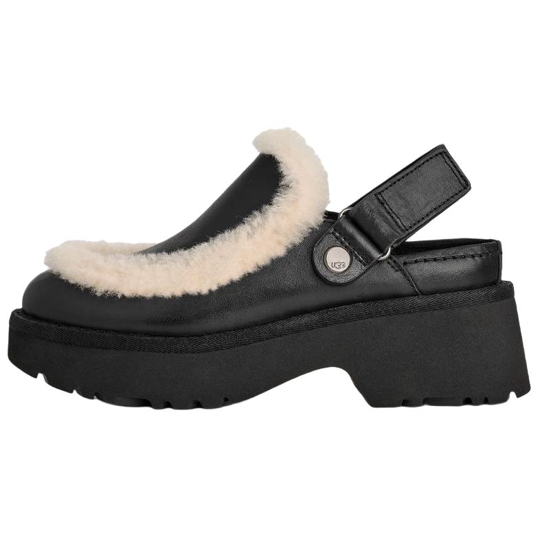 UGG Esmee Leather Fashion Comfortable Casual Flats 5.1cm Women flats Black 1171507-BLK