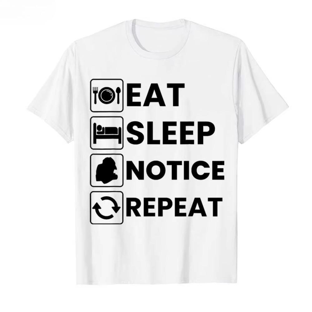 Eat Sleep Notice Graphic Tshirt Unisex Unisex Minimal Soft Cotton Short Sleeve Daily Casual Street Unisex Tops