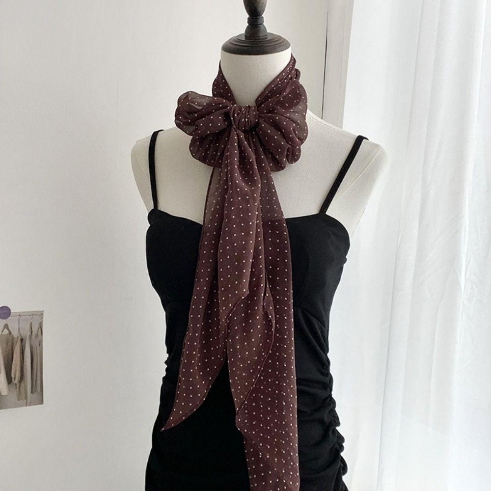 Printed Polka Dot Scarf Ribbon Long Scarves Retro Scarf Headband Dressing Decoration