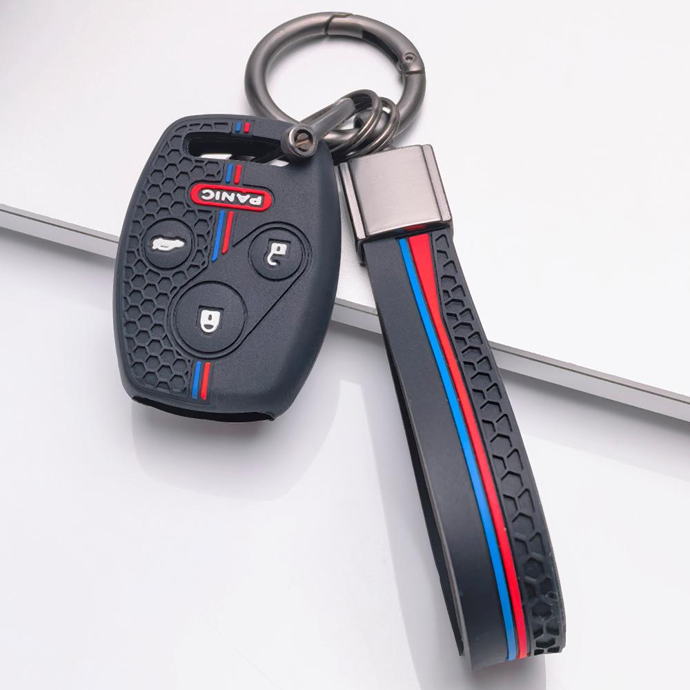 Key Fob Cover for Honda Accord Civic CR V CR Z with Keychain Anti-Scratch Surface Shockproof Structure Soft Grip Texture Easy Install