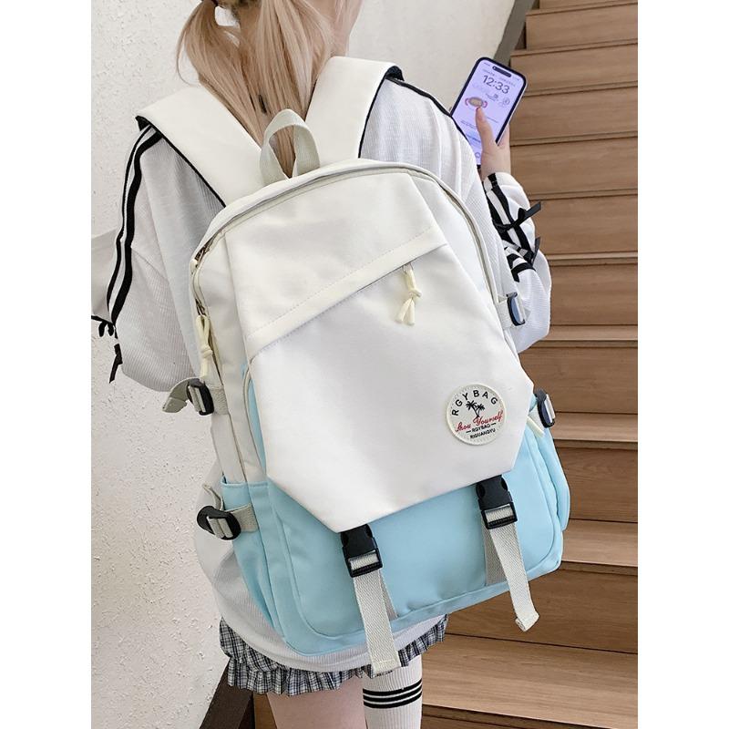 

Стиль колледжа, студенческий школьный рюкзак, новый, для поездок, универсальный, для отдыха, большой вместимости, дорожный рюкзак светло-синий
