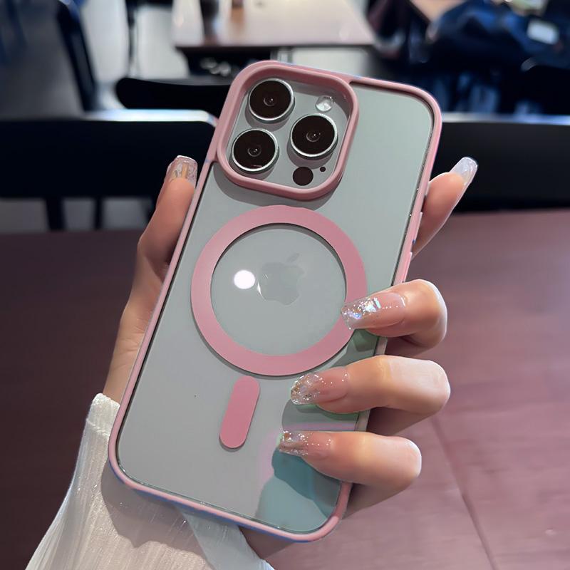 

Розкішний Прозорий Чохол For Magsafe Для iPhone 11 12 13 14 15 16 Pro Max X XR XS Plus Mini Магнітний Протиударний Прозорий Чохол-Бампер For iPhone 15