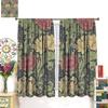 Boho Vintage Floral Bohemia Curtains Plant Flowers William Morris Style Window Drapes Living Room Bedroom Curtain Blackout Polyester Ideal For Area