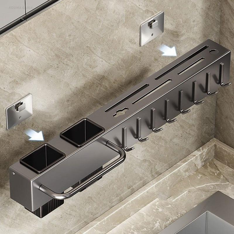 Xiaomi Heavy-Duty Carbon Steel Knife Holder Kitchen Organizer Rack No-Drill Wall-Mounted Organizer Rack for Utensils Cutting Boards
