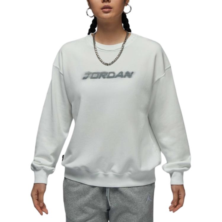 

Jordan Brkln Flc Ft Crew 24 Gc Sports Round Neck Pullover Long Sleeve Sweatshirt Women sweatshirt White HV8954121 S