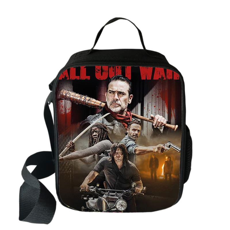 Classic Crossbody The Walking Dead Lunchbox Thermal insulation Food Lunch Bag 3D Printed Picnic Insulated Handbags Ice Bags