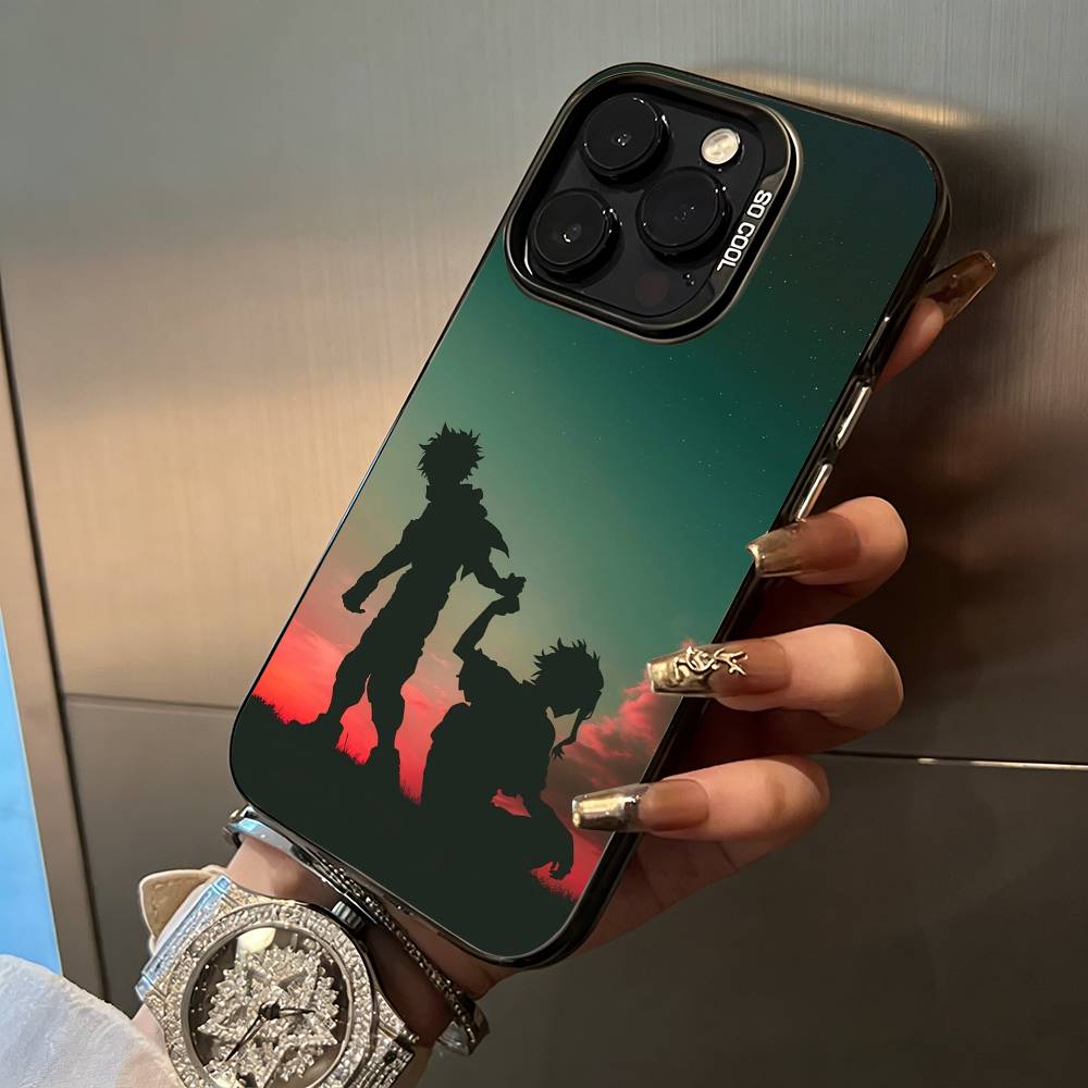 Shonen Anime-My -H-Hero -Academia For iPhone 17 16 15 14 13 12 11 Pro Max XS  17 Air Silicone Colored Silver Bumper Cover