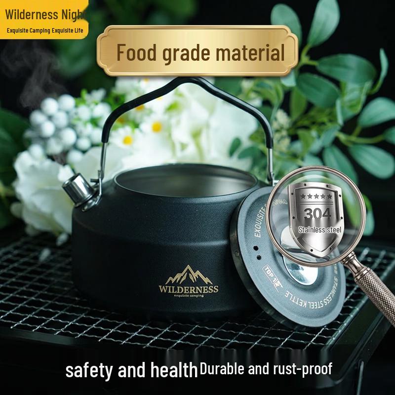 Outdoor Camping 1L 304 Stainless Steel Kettle