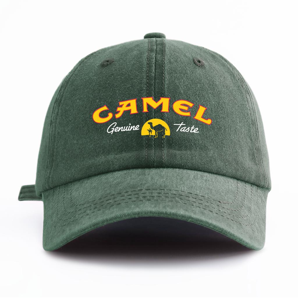 1 Stück CAMEL Print Gewaschene Baseballkappe für ErwachseneMinimalistischer Retro-Stil Lässig Weich Verstellbar Papa-HutPerfekt Als Geschenk