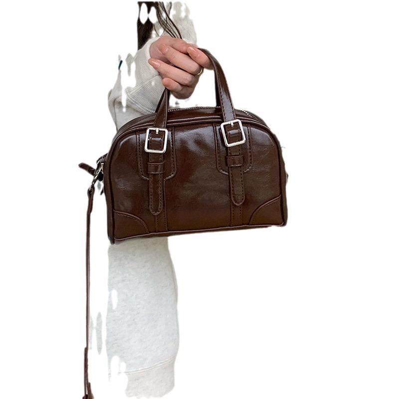 Female All-in-one Autumn and Winter Niche Retro Black Hand Bag All-in-one Shoulder Bag Crossbody Bag