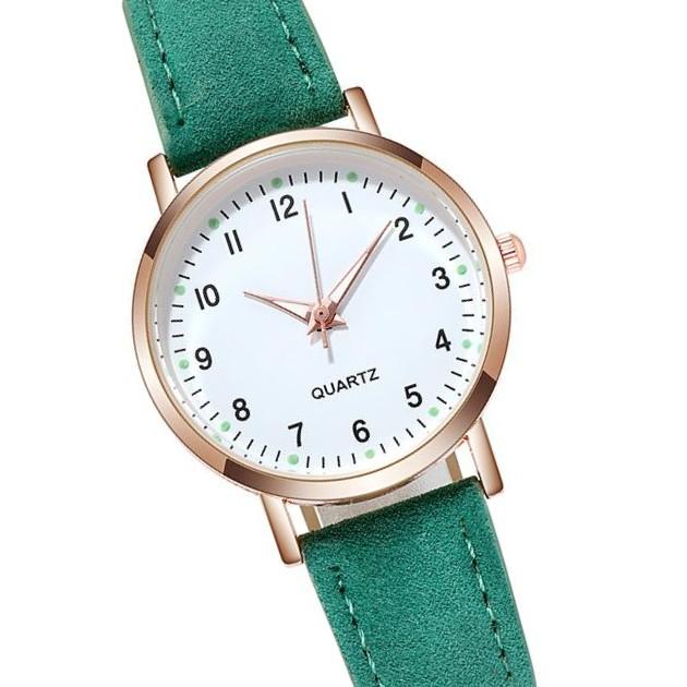 Fashionable luxurious women's analogue‑quartz wristwatch with leather strap, luminous ladies' watch