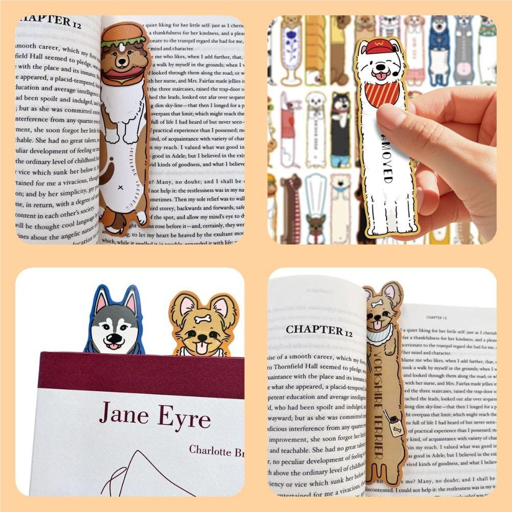30PCS Cartoon Bookmark Puppy Theme Reading Pages Book Tags Reading Book Clip  School Supplies