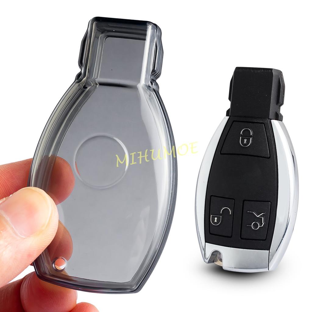 XJGB5 For Mercedes Benz A B C E S G M V-Class CLA CLS GLA GLC GLE GLK GL/GLS SL SLK Black Transparent Key Fob Case Cover Keychain