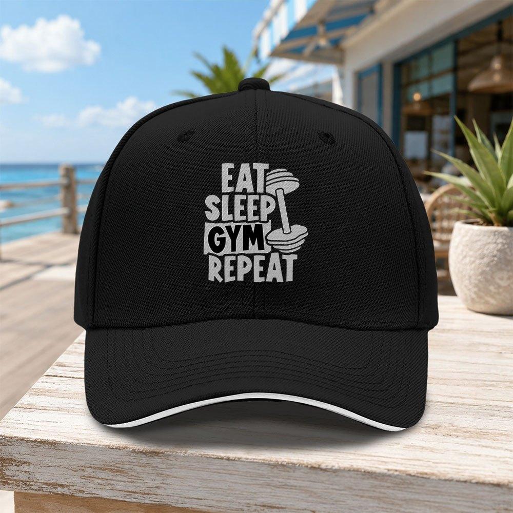Unisex Dumbbell Sandwich Baseball Cap  Street Fashion Outdoor Sports Duckbill Hat for Fitness  Trendy Gifts