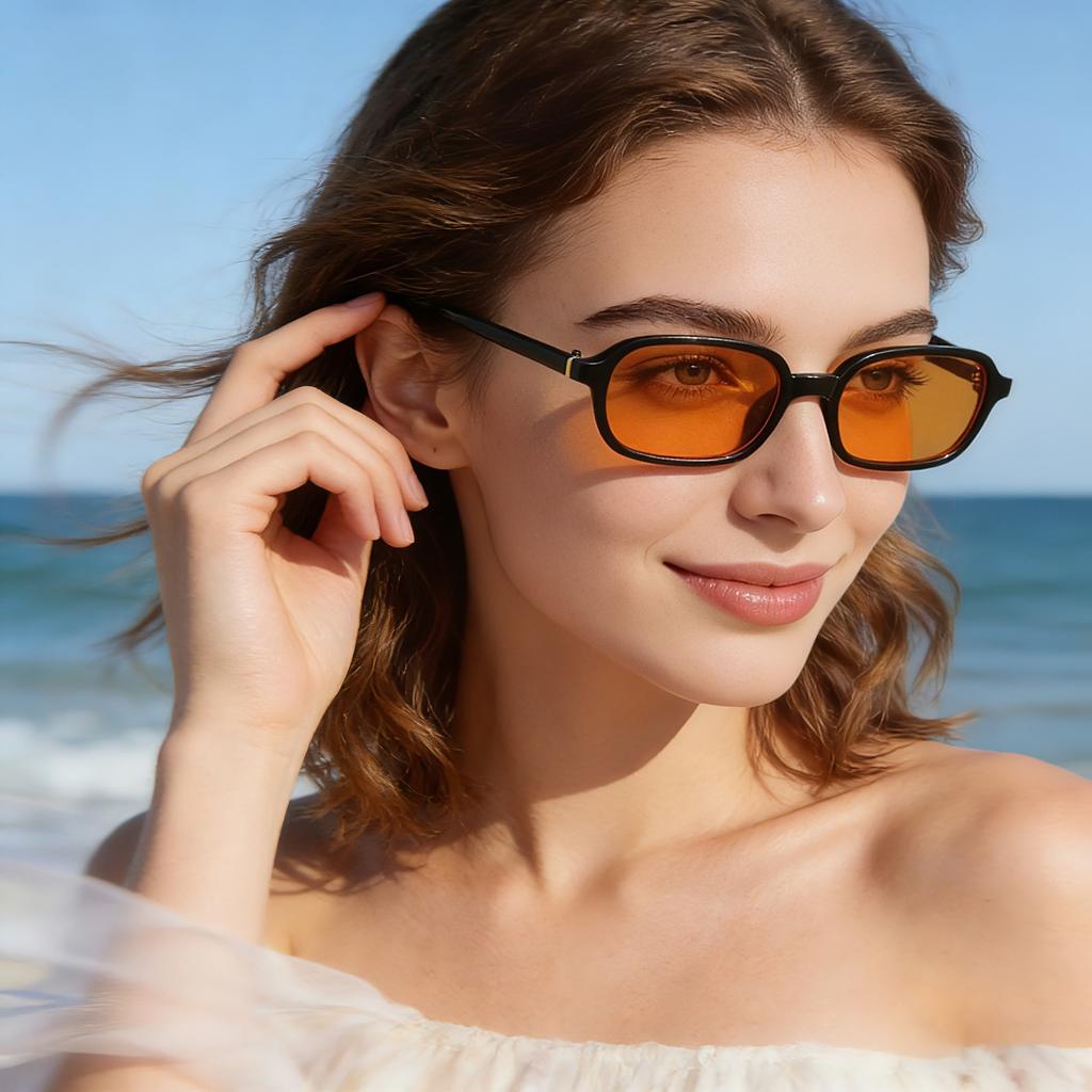Sunglasses Women Small Frame UV400 Fashion Glasses Frame Anti Glare Suitable for Traveling, Walking, Taking photos